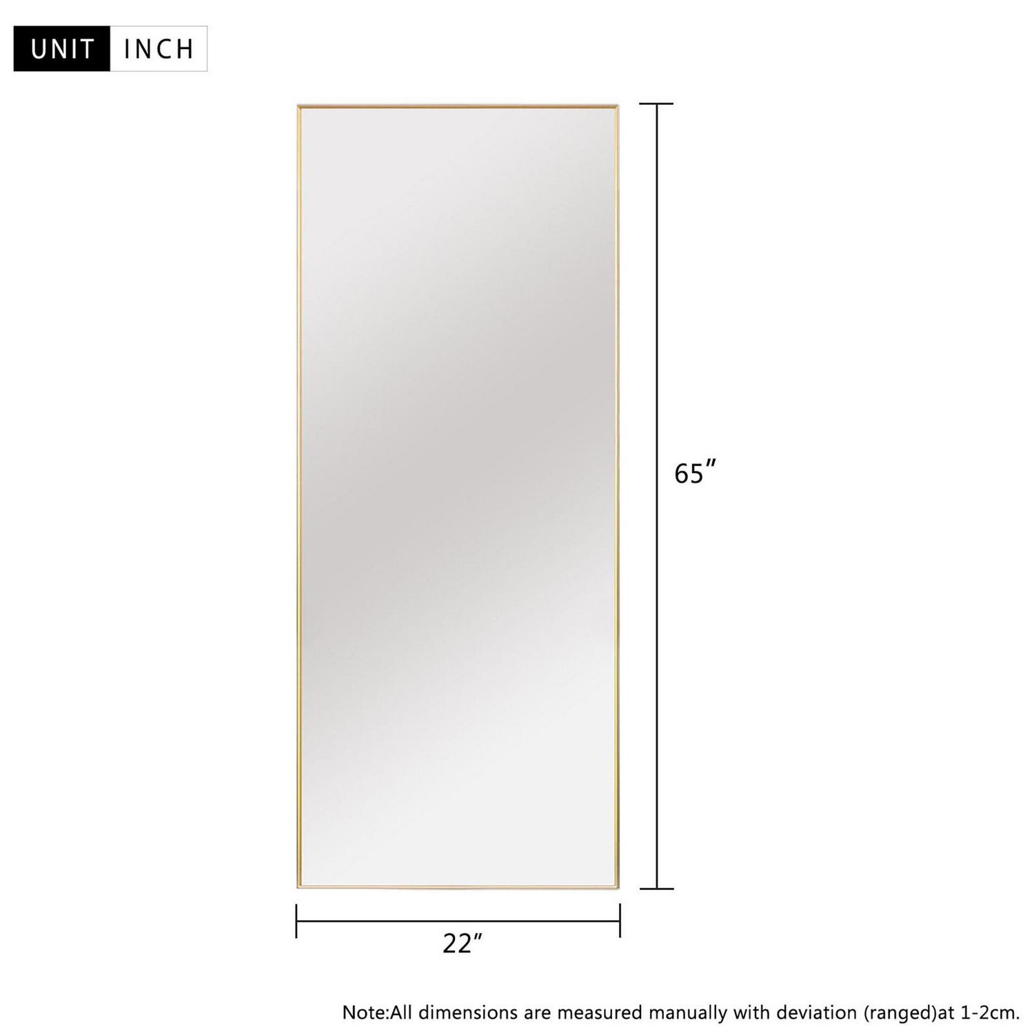 22" x 64" Gold Modern Floor Mirror - Image 8