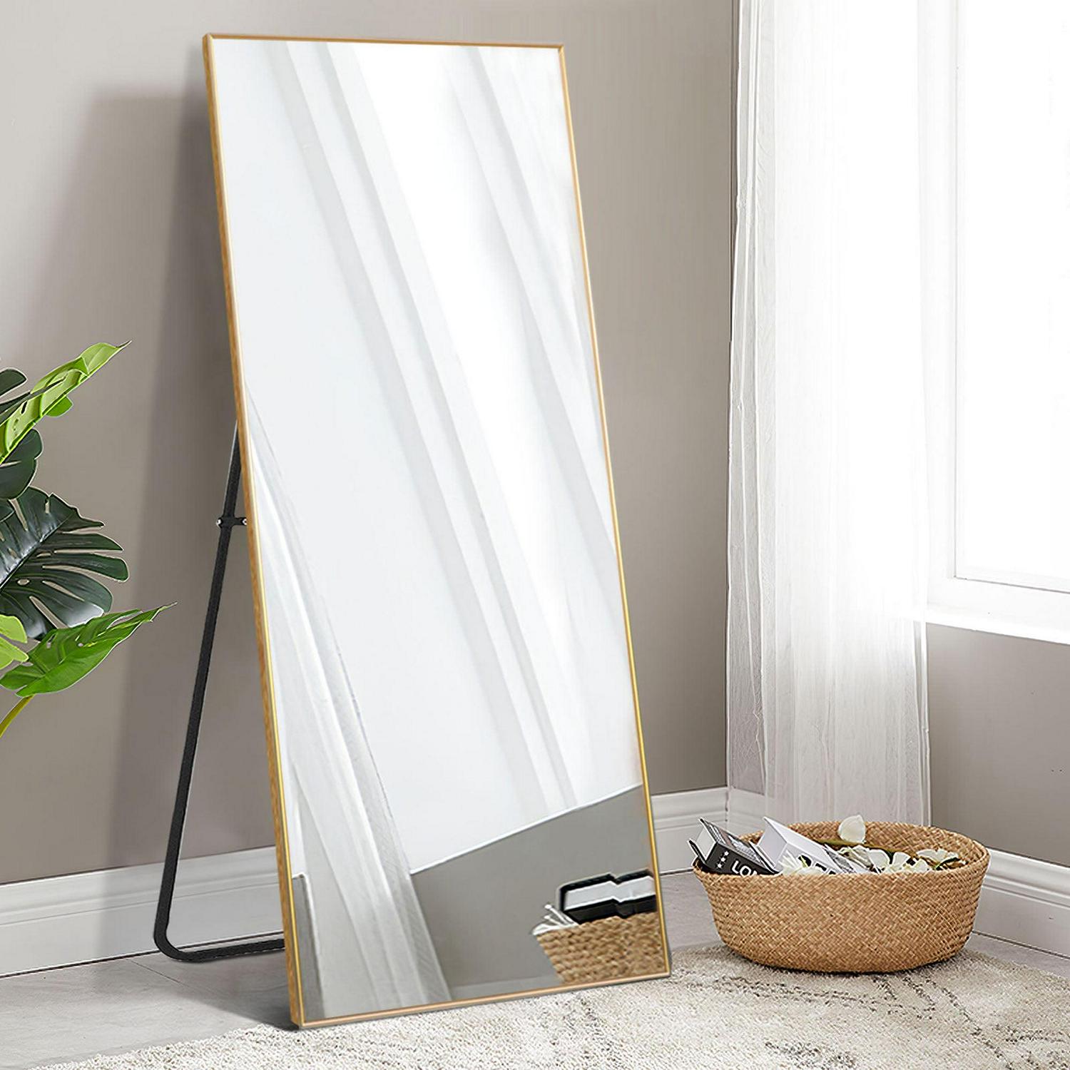 22" x 64" Gold Modern Floor Mirror - Image 2