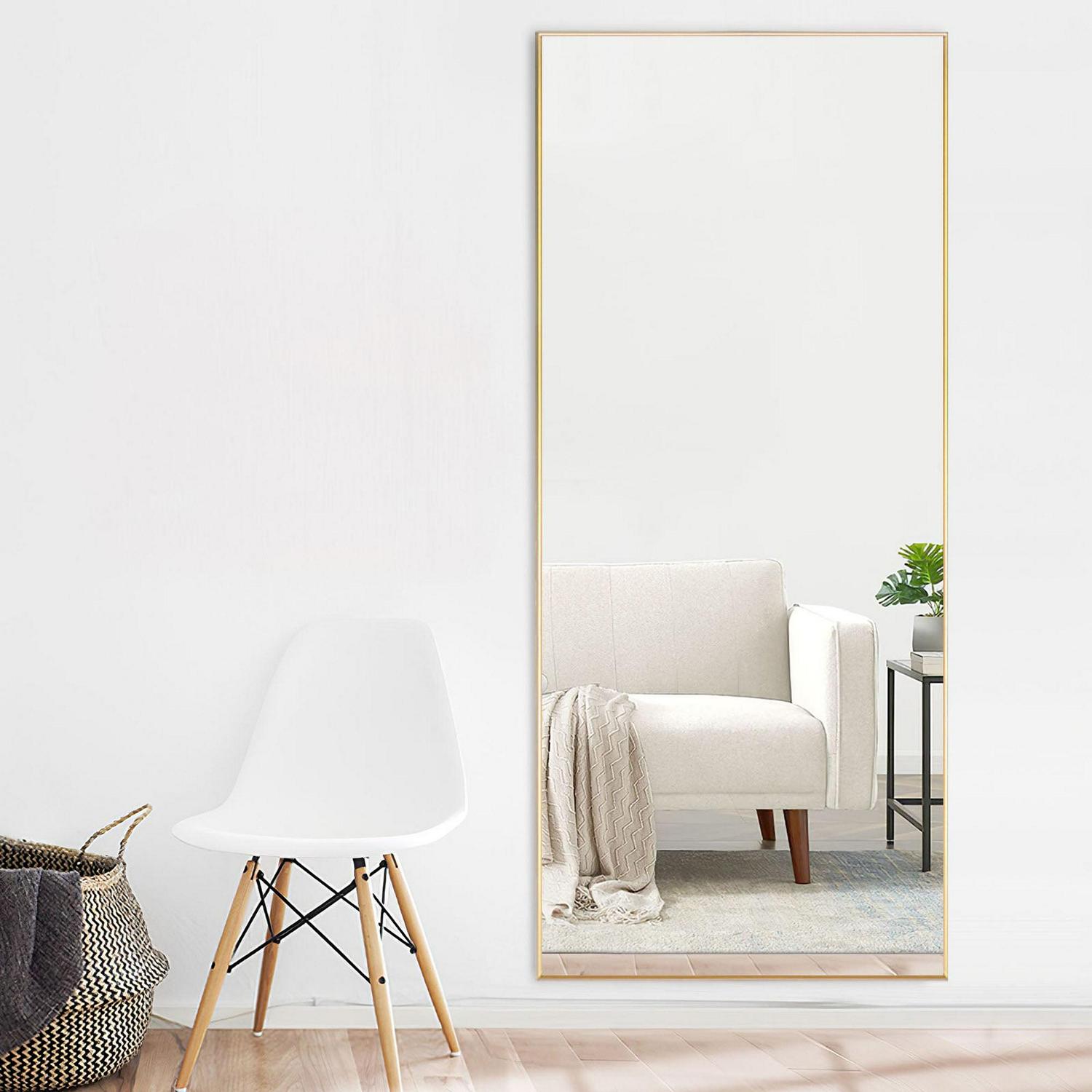 22" x 64" Gold Modern Floor Mirror - Image 4