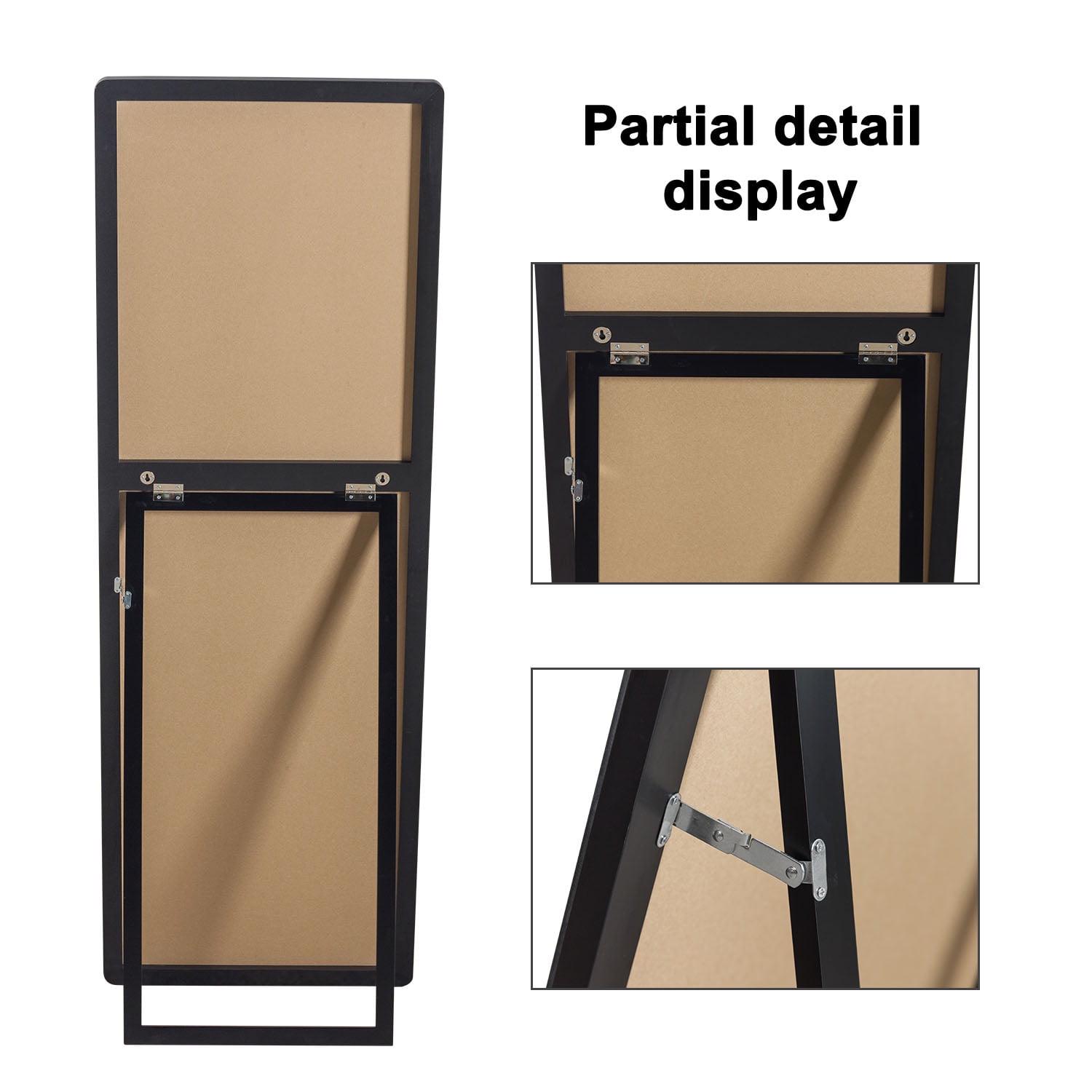 22" x 65" Black Contemporary Full Length Mirror - Image 4