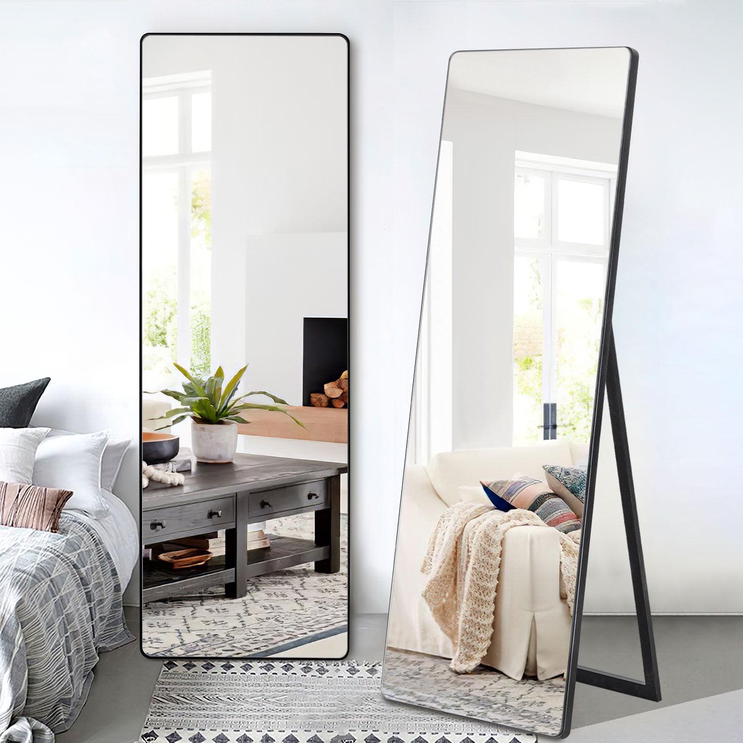 22" x 65" Black Contemporary Full Length Mirror