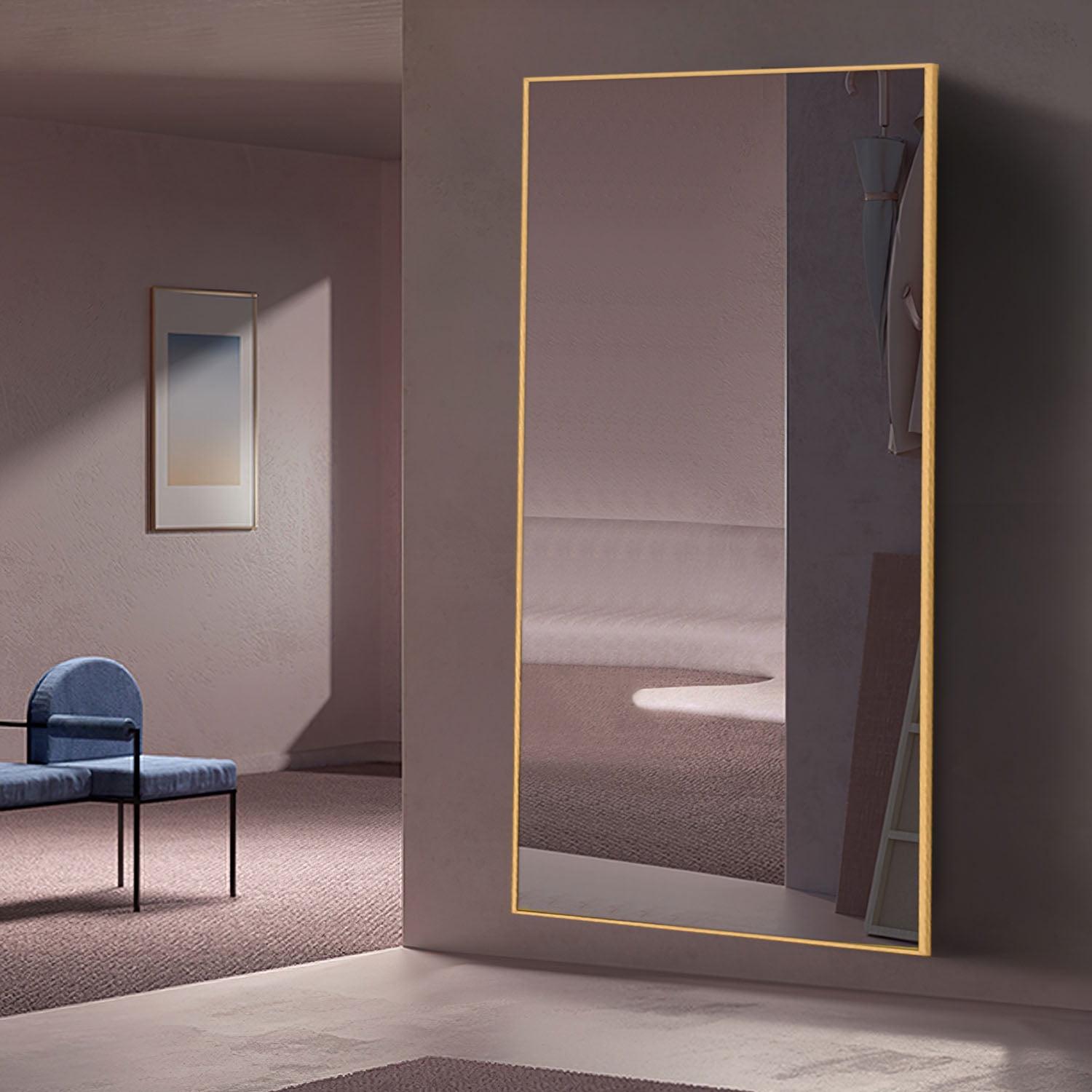32" x 1.6" Gold Classic Floor Mirror - Image 3
