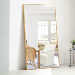 32" x 1.6" Gold Classic Floor Mirror