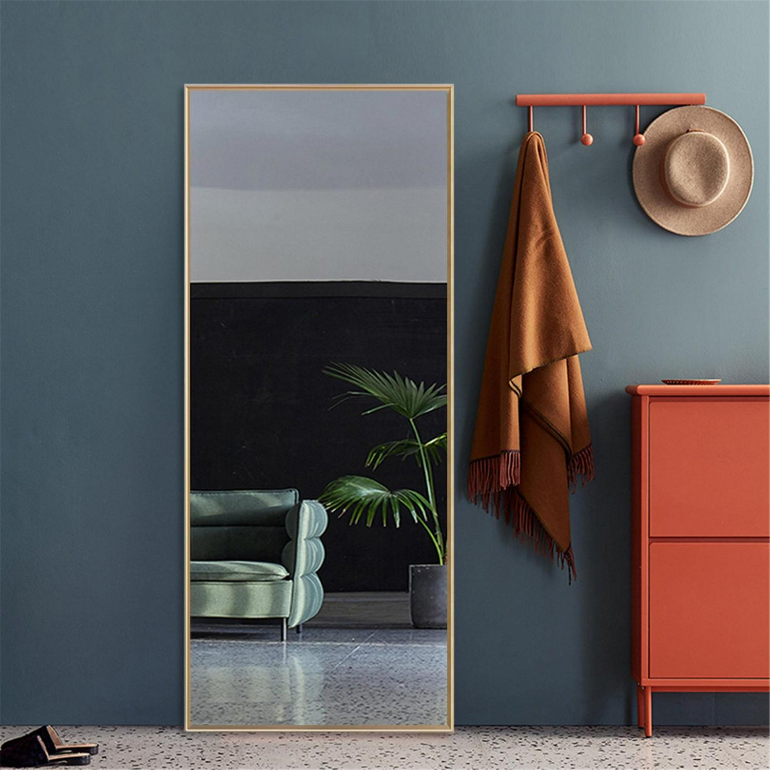 59"x19" Rectangular Full Length Floor Mirror with Stand Gold - Image 4