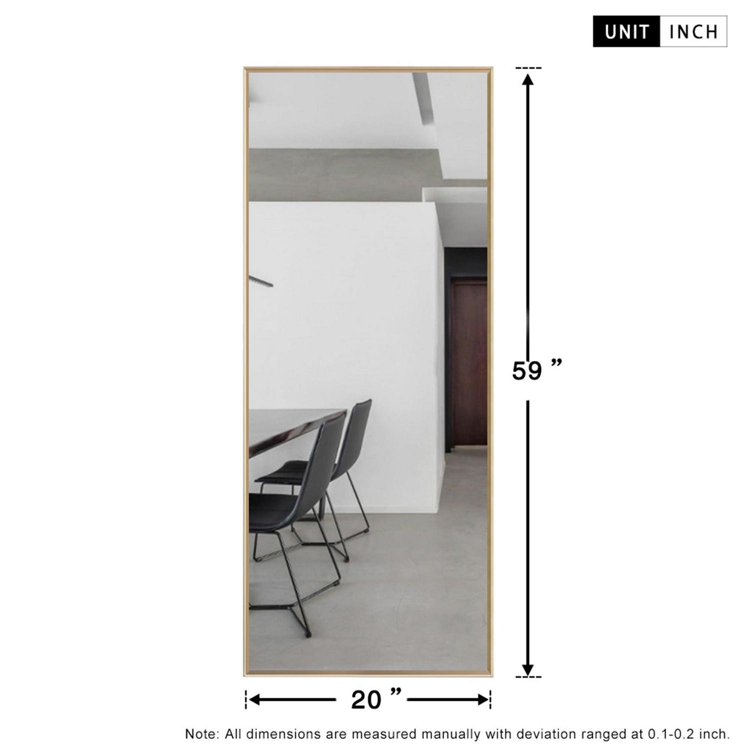 59"x19" Rectangular Full Length Floor Mirror with Stand Gold - Image 7