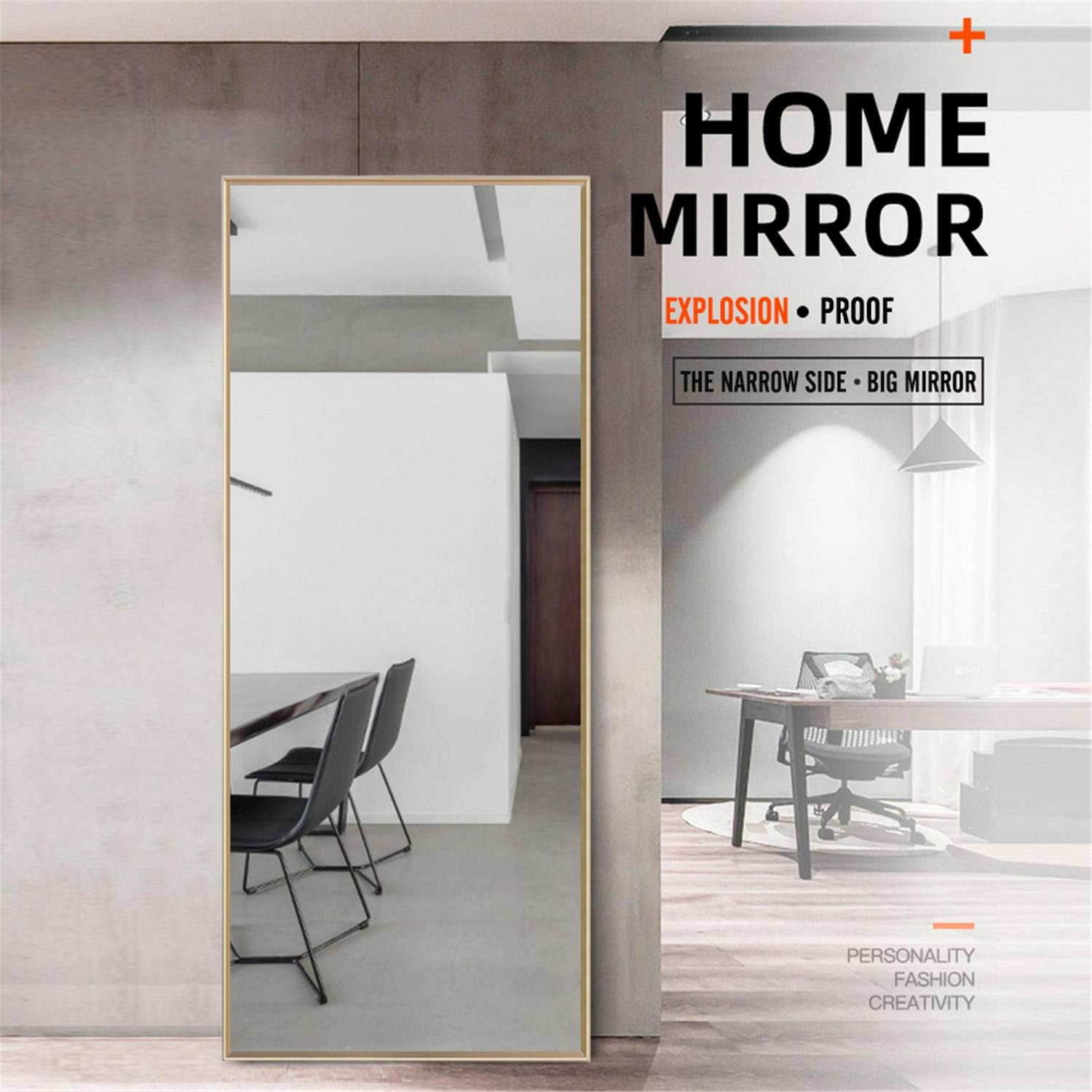 59"x19" Rectangular Full Length Floor Mirror with Stand Gold - Image 5