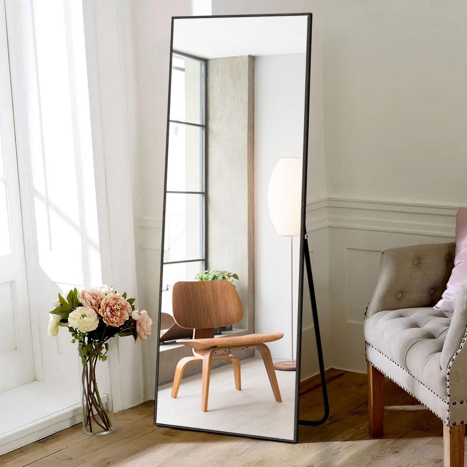 64"x22" Full Length Mirror Floor Mirror,Black - Image 3