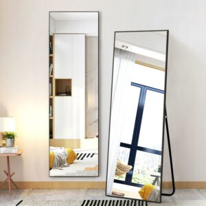 64"x22" Full Length Mirror Floor Mirror,Black