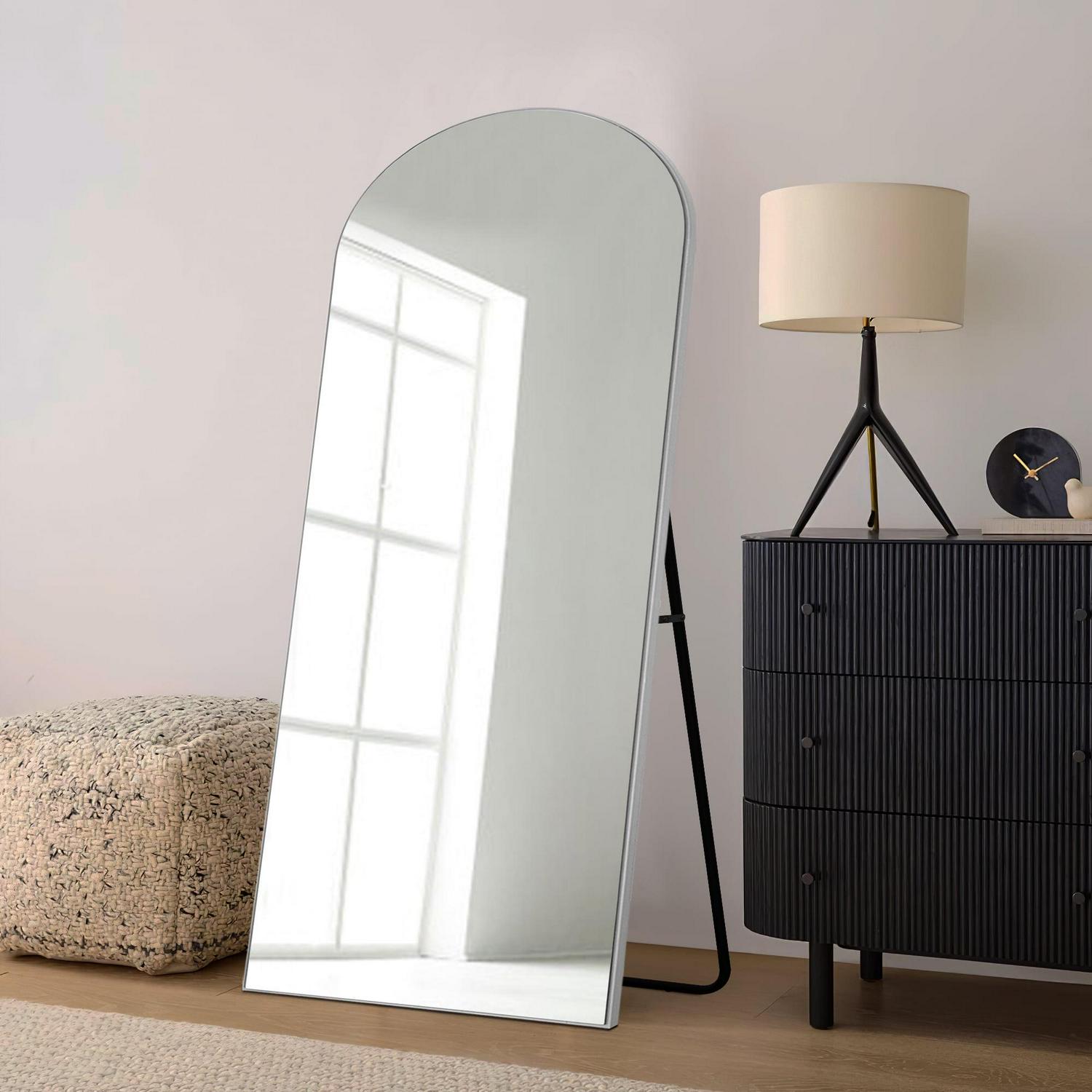 65"x22" Arch Full Length Mirror Floor Mirror with Stand Living Room Wall Mirror, Gold - Image 3