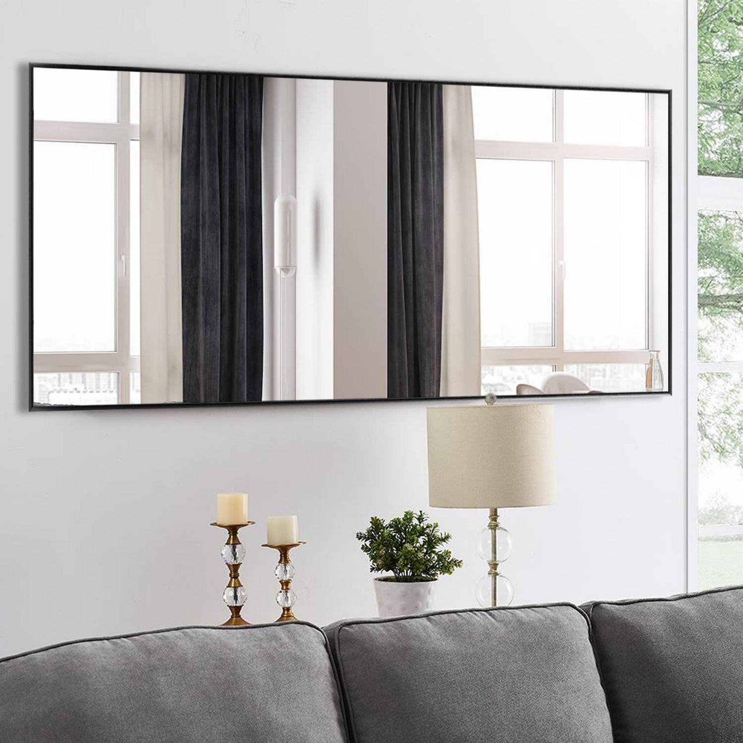 70 in x 30 in Black Modern Full Length Mirror - Image 5