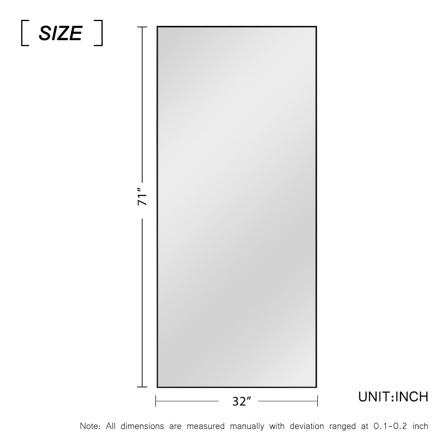 71"x32" Black Modern Full Length Mirror - Image 5
