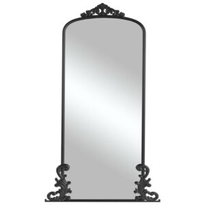 Arch Full Length Mirror Vintage Fireplace Mirror 68"*29",Black,Iron