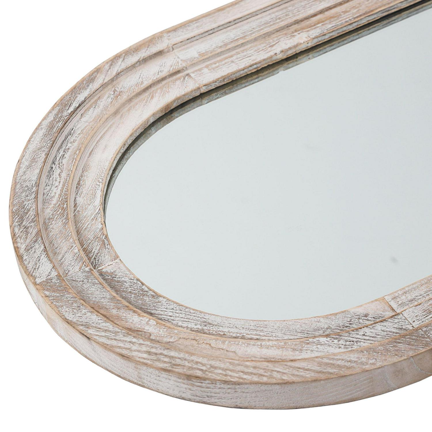 Solid Wood Full-Length Mirror 64"x21" for Living Room Bedroom,Weathered White - Image 5