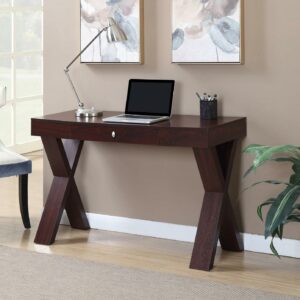 Convenience Concepts Newport 30 in. Tall 1 Drawer Desk, Mahogany, All Ages