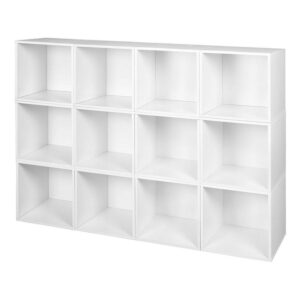 Niche Cubo Storage Set of 12 Cubes in White Wood Grain (PC12PKWH)
