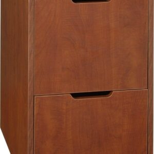 Niche Mod Freestanding Pedestal Two Drawer Filing Cabinet- Cherry