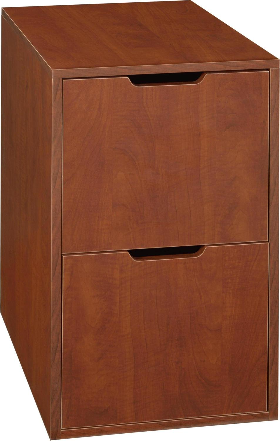 Niche Mod Freestanding Pedestal Two Drawer Filing Cabinet- Cherry