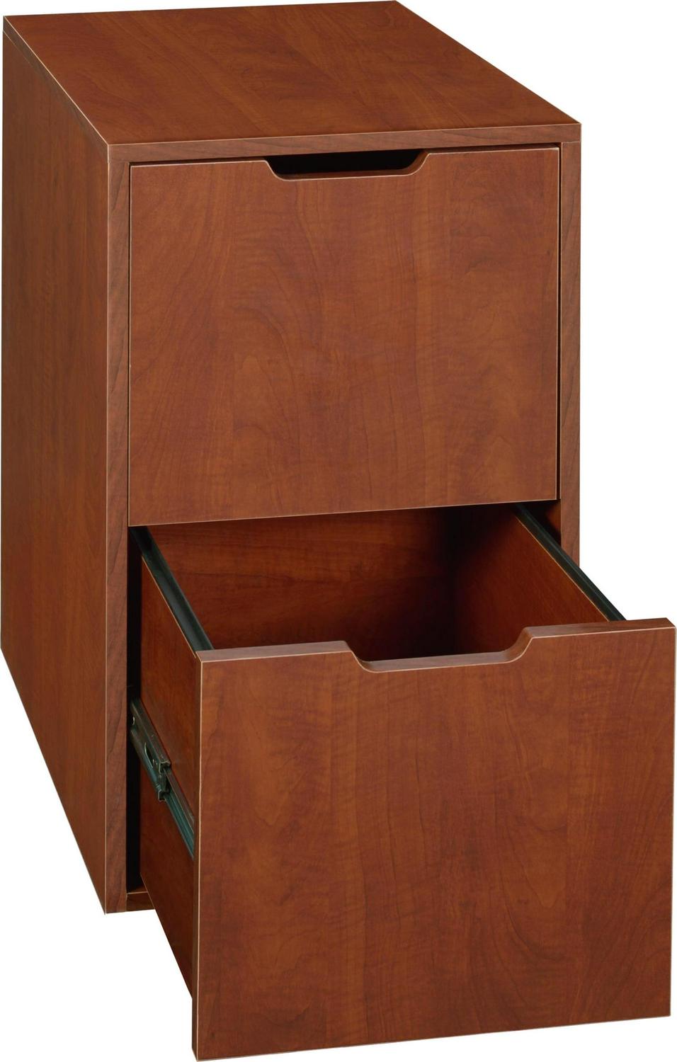 Niche Mod Freestanding Pedestal Two Drawer Filing Cabinet- Cherry - Image 3
