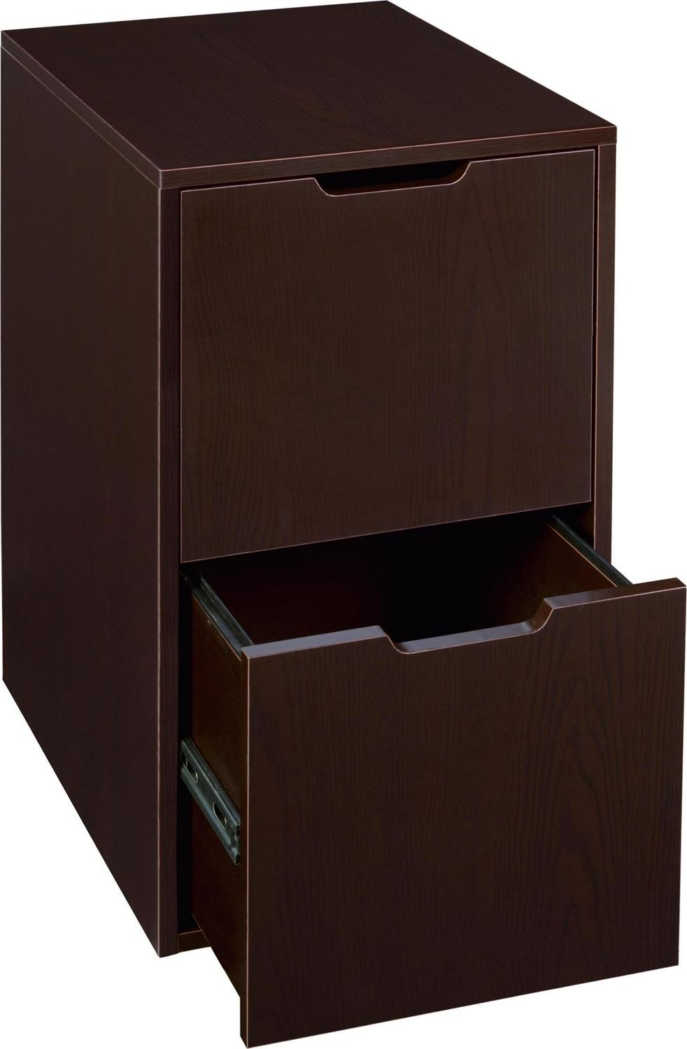 Niche Mod Freestanding Pedestal Two Drawer Filing Cabinet- Truffle - Image 3
