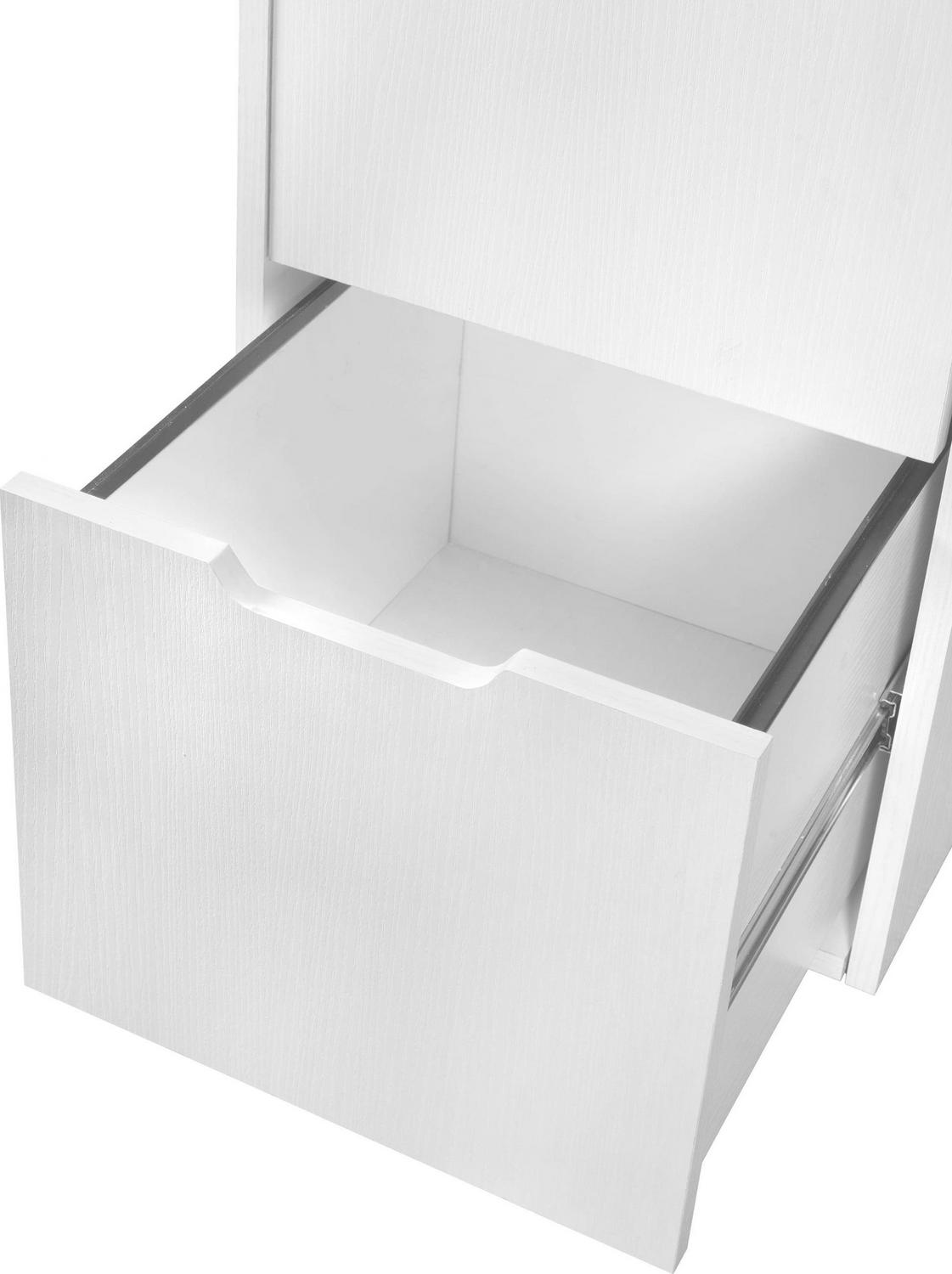 Niche Mod Freestanding Pedestal Two Drawer Filing Cabinet- White Wood Grain - Image 4