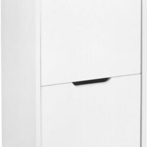 Niche Mod Freestanding Pedestal Two Drawer Filing Cabinet- White Wood Grain