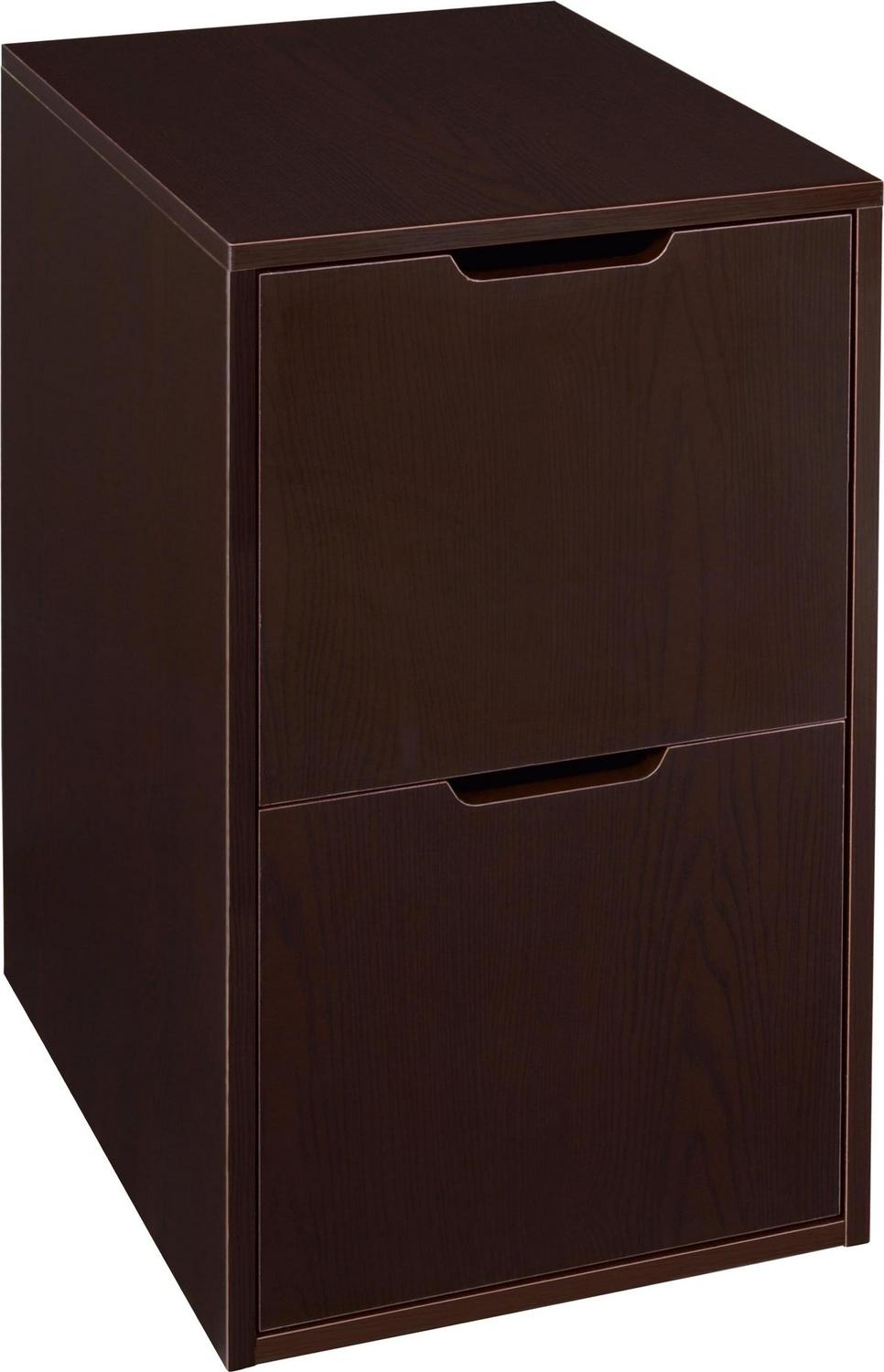 Niche Mod Freestanding Pedestal Two Drawer Filing Cabinet- Truffle