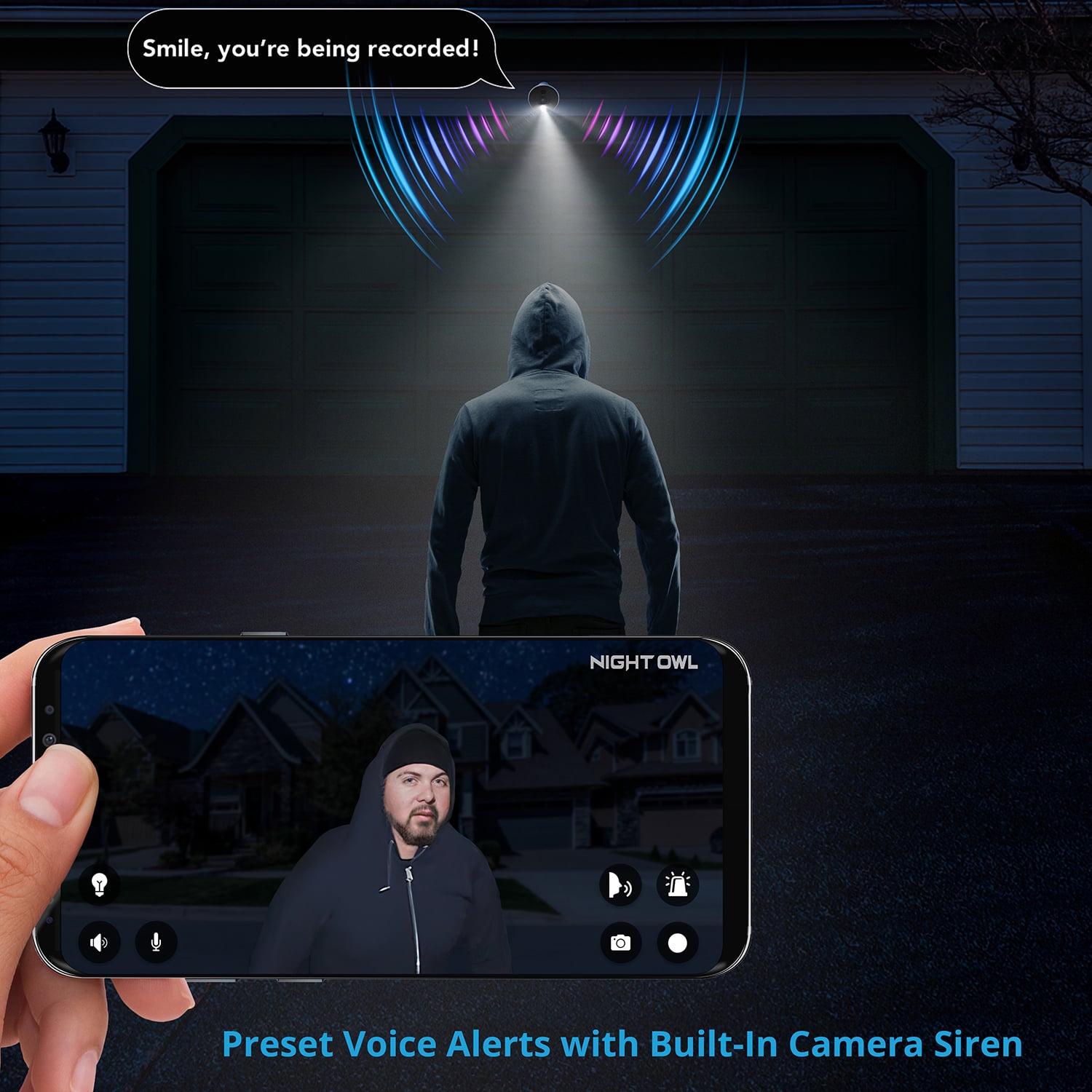 Night Owl Plug In Wireless 4K Spotlight Camera with 2-Way Audio and Audio Alerts and Siren - 1 Pack - White - Image 9