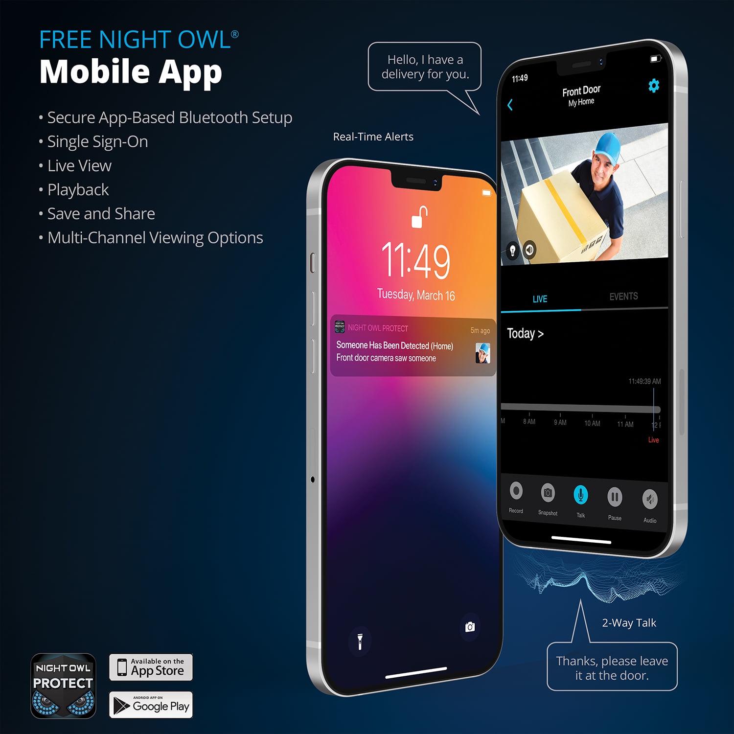 Night Owl Plug In Wireless 4K Spotlight Camera with 2-Way Audio and Audio Alerts and Siren - 1 Pack - White - Image 8