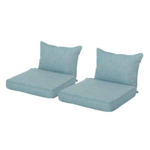 Noble House Attola Outdoor Fabric Club Chair Cushions (Set of 2) in Teal