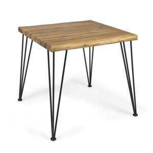 Noble House Millian Industrial Acacia Wood Dining Table, Teak