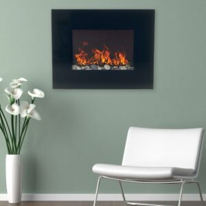 Northwest Wall-Mount Electric Fireplace Heater with Remote Control (Black)