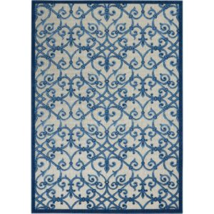 Nourison Aloha Indoor/Outdoor Transitional French Country Multicolor 6' x 9' Area Rug, (6' x 9')