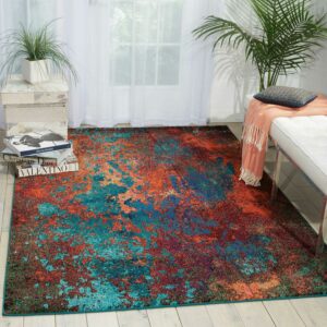 Nourison Celestial Abstract Atlantic 5'3" x 7'3" Area Rug, (5x7)
