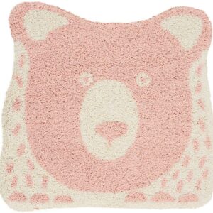 Nourison Hudson Childrens Bear Pink 4' x FREEFORM Area Rug, (4' Freeform)