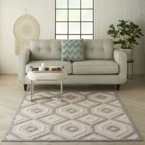 Nourison Palamos Indoor/outdoor Modern Trellis Cream Area Rug