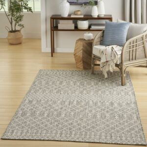 Nourison Positano Indoor/Outdoor Light Grey 5' x 7' Area Rug (5x7)