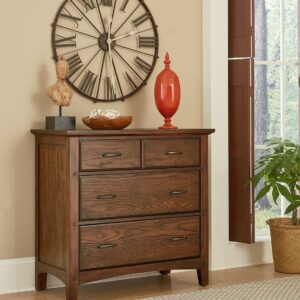 OSP Home Furnishings Modern Mission 3 Drawer Chest in Vintage Oak