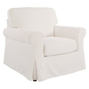 Ashton Chair with Ivory Beige Fabric Slip Cover