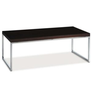 OSP Home Furnishings Wall Street Coffee Table. Chrome/White Finish.