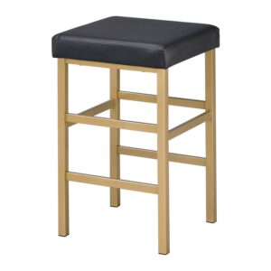 OSP Home Furnishings 26" Gold Backless Stool in Black