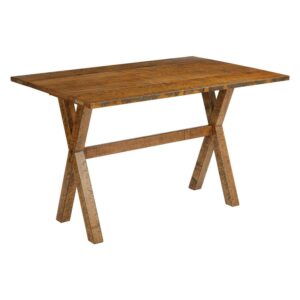 OSP Home Furnishings McKayla Flip Top Table in Distressed Brown Finish