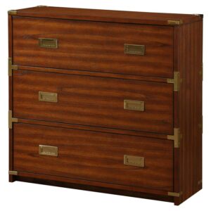 OSP Home Furnishings Wellington 3-Drawer Cabinet Toasted Wheat Finish ASM