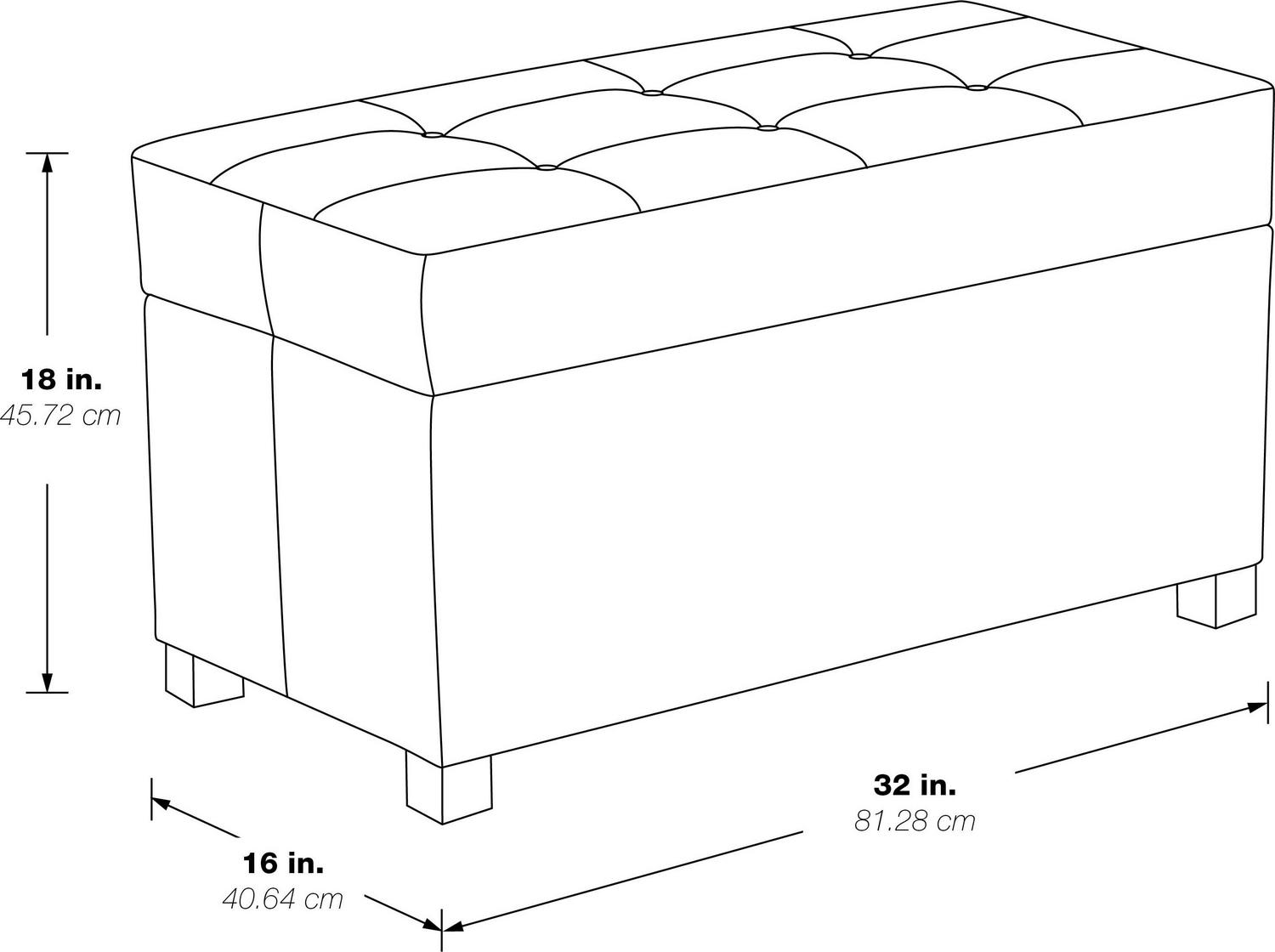 Storage Ottoman in Tangerine Orange Fabric - Image 8