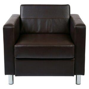 OSP Home Furnishings Pacific Armchair In Espresso Faux Leather