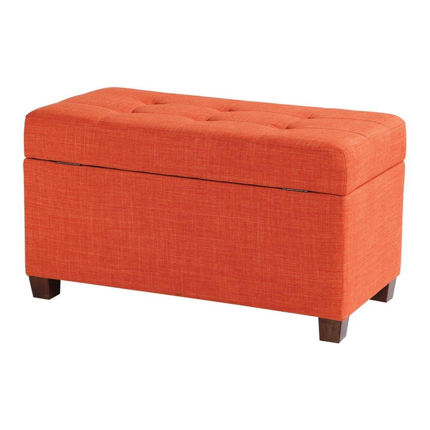 Storage Ottoman in Tangerine Orange Fabric - Image 5