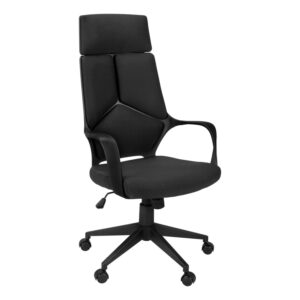 Monarch Specialties Office Chair, Swivel, Ergonomic, Armrests, Computer Desk, Work, Black Fabric
