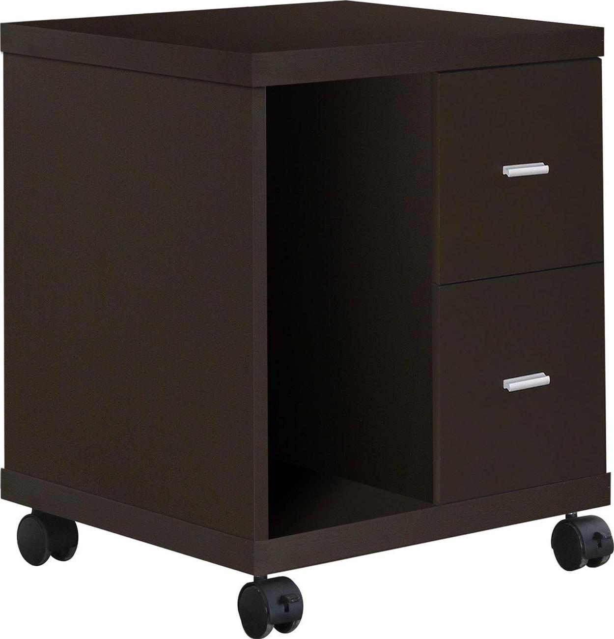 Monarch Specialties Office, File Cabinet, Printer Cart, Mobile, Storage, Work, Brown Laminate - Image 2