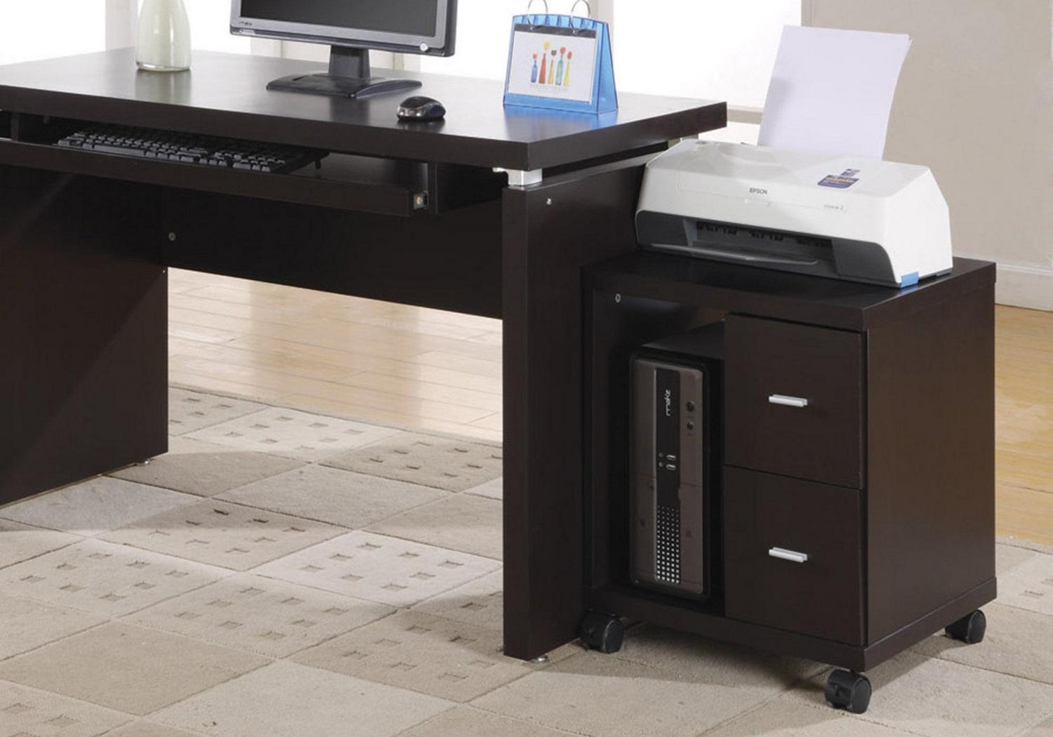 Monarch Specialties Office, File Cabinet, Printer Cart, Mobile, Storage, Work, Brown Laminate