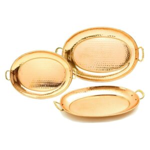 Set of 3 Decor Copper Oval Trays