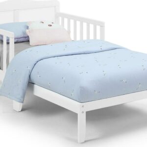 Olive & Opie Birdie Contemporary Wood Toddler Bed in White Finish